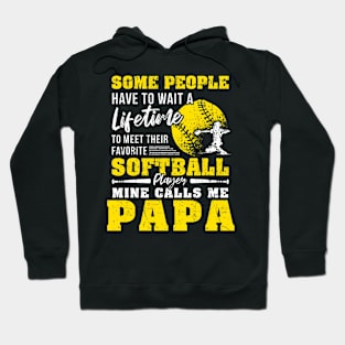 My Favorite Softball Player Calls Me Papa Gift Father'S Day Hoodie